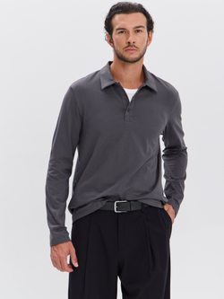 Повседневный базовый лонгслив поло