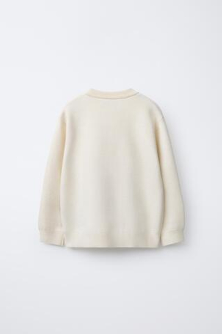 ZARA ОДНОТОННЫЙ СВИТЕР, ЭКРЮ
