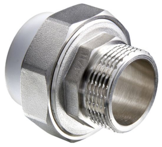 Американка полипропиленовая (ПП) переходная Ø25х1/2" НР