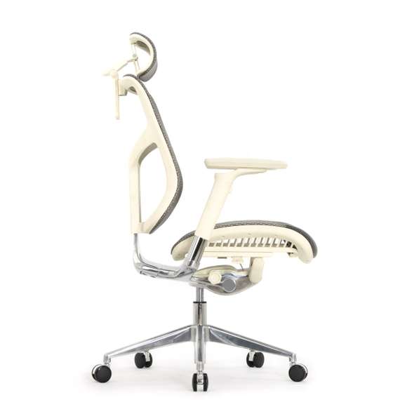 Кресло EXPERT 2 STAR HSTM 01-G (подлокотник 6D(360), подголовник 5D, сетка серая / каркас светлый)