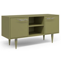 Тумба под ТВ Арт Колор matte 117см Классик Сильвер Зеленая олива матовая