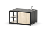 Остров кухонный уличный R-401S, 1.5 м, дуб сонома/черный мрамор