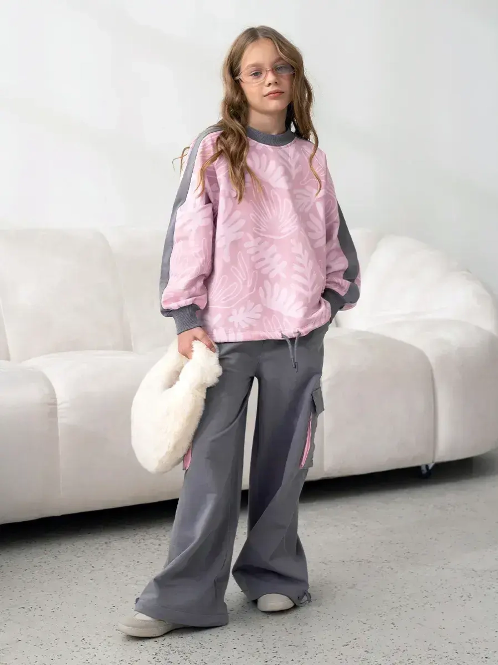 Костюм для девочки на осень, свитшот и штаны