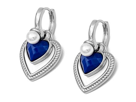 Серьги-Кольца с подвесом "Сердца" 29,5мм