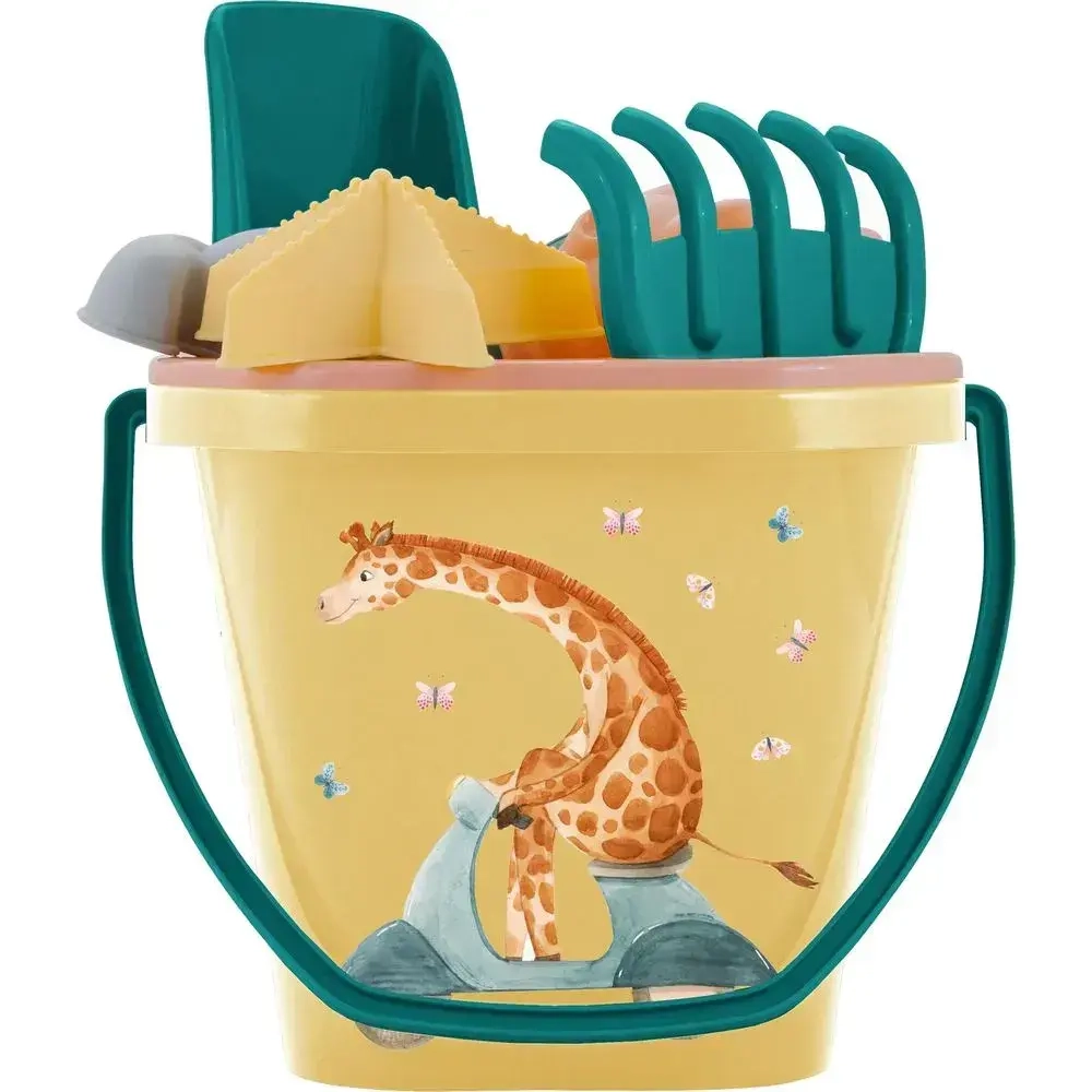 Песочный набор Lalababy Play with Me Busy Animals (ведерко, сито, совочек, грабельки, 4 фо