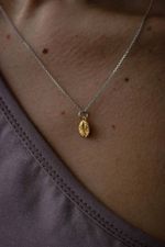 Подвеска кофейное зерно,позолота