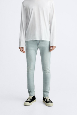ZARA ДЖИНСЫ SKINNY FIT, ГОЛУБОЙ