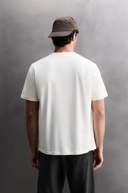 ZARA БАЗОВАЯ СПОРТИВНАЯ ФУТБОЛКА ИЗ ХЛОПКА, БЕЛЫЙ