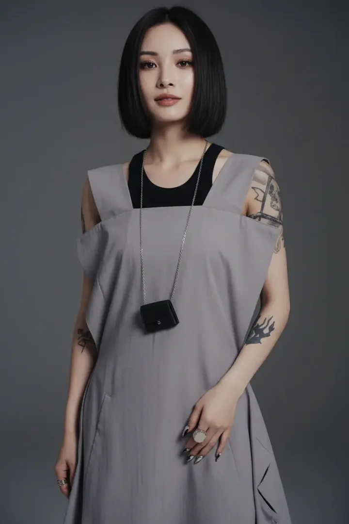 Асимметричное женское платье «NIST»