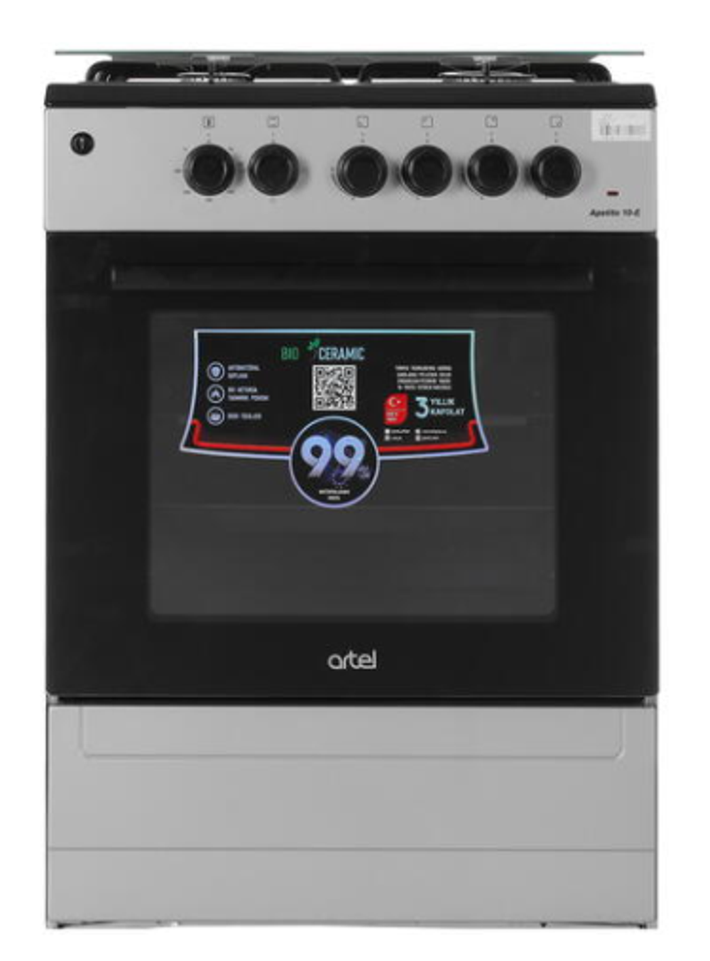 Плита газовая ARTEL APETITO 10-E серая (ГК, комб, 60х60)