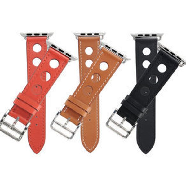Ремешок кожаный COTEetCI W15 Fashion LEATHER с отверствиями (WH5221-KR-42) для Apple Watch 44мм/ 42мм Коричневый