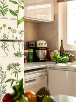 Наклейка интерьерная на холодильник Гербарий