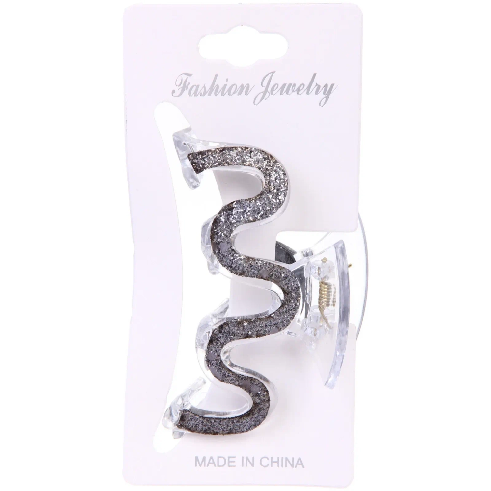 Заколка - краб для волос на блистере «FANTEO», шесть цветов в ассортименте, 9см