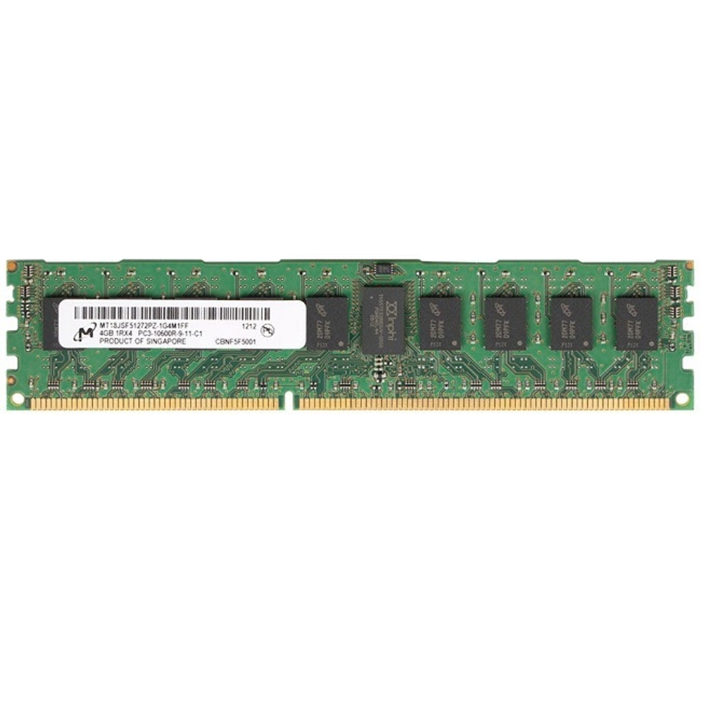 Серверная оперативная память DIMM DDR3 4Gb, 1333Mhz, Micron ECC REG CL9 1.5V (MT18JSF51272PZ-1G4)