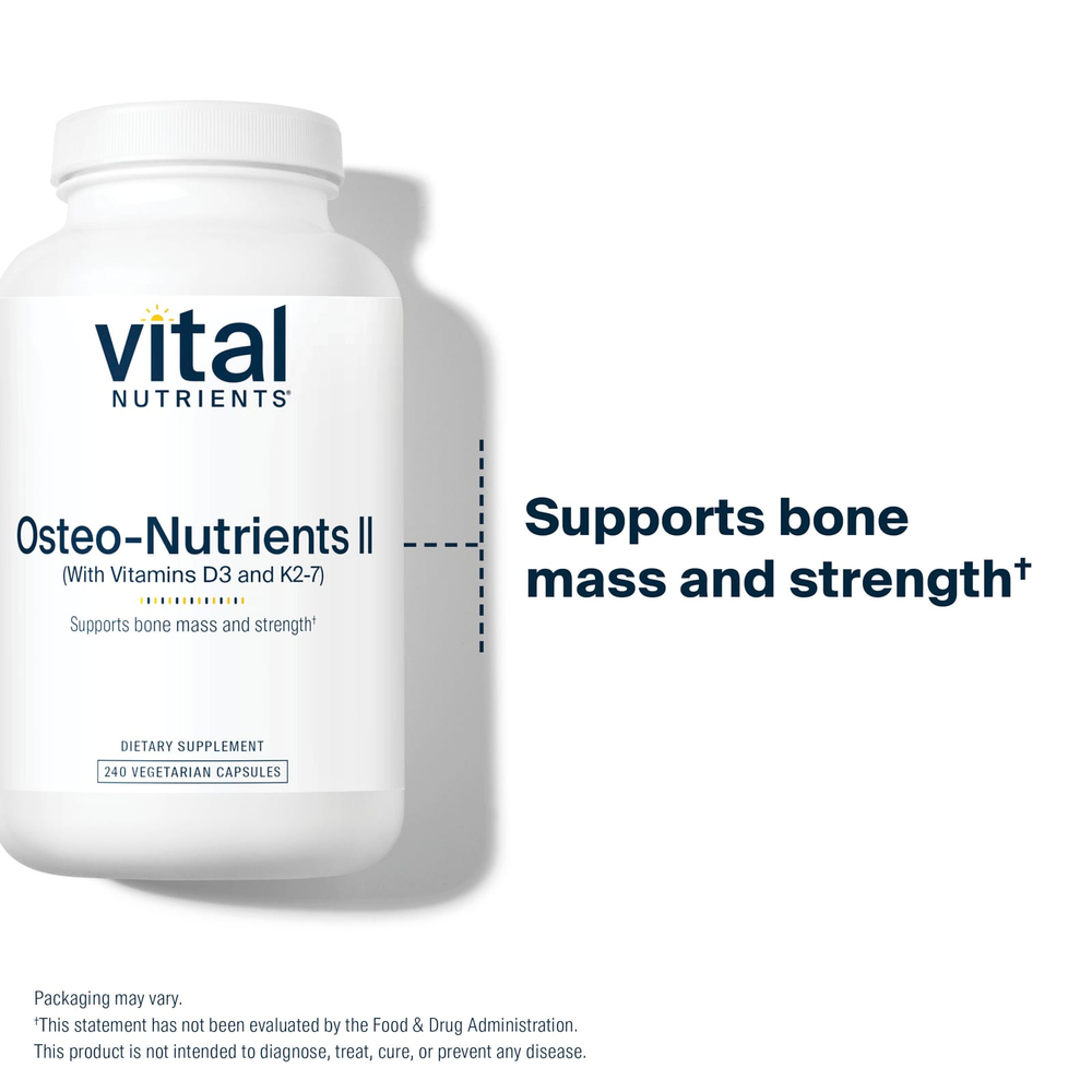 Vital Nutrients, Osteo-Nutrients II с витамином K2-7, 240 вегетарианских капсул