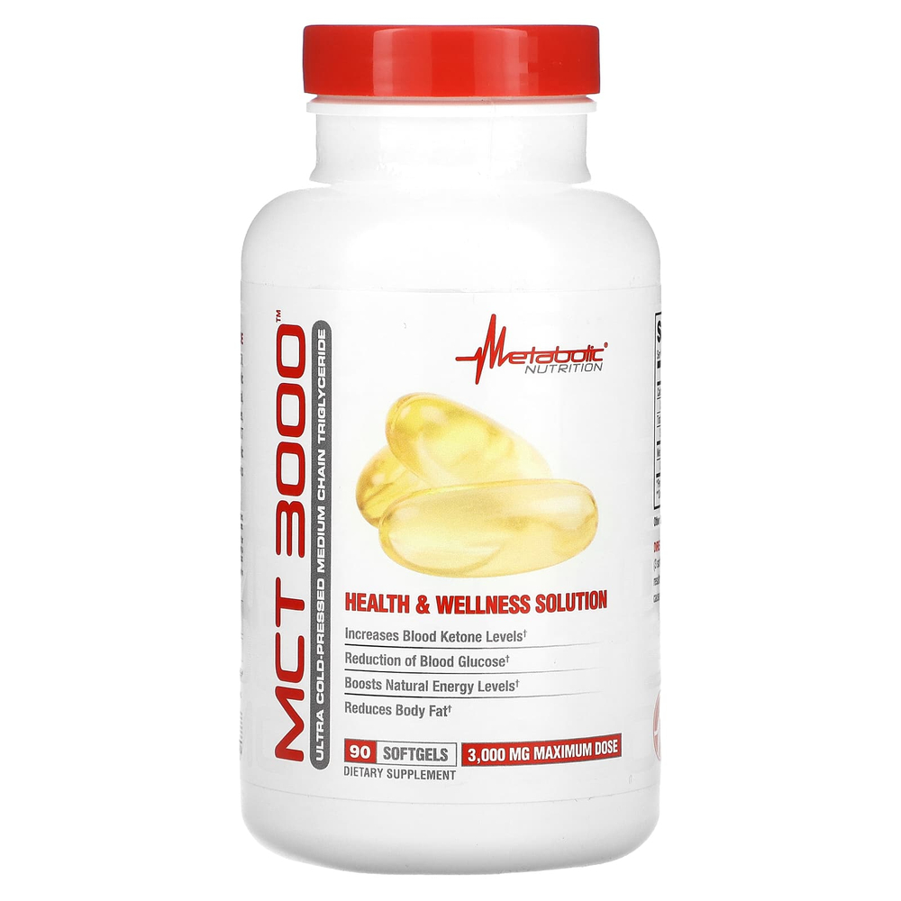 Metabolic Nutrition, MCT 3000, 90 капсул (1000 мг в 1 капсуле)