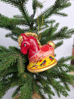 Лошадка- колокол ёлочная игрушка из фарфора