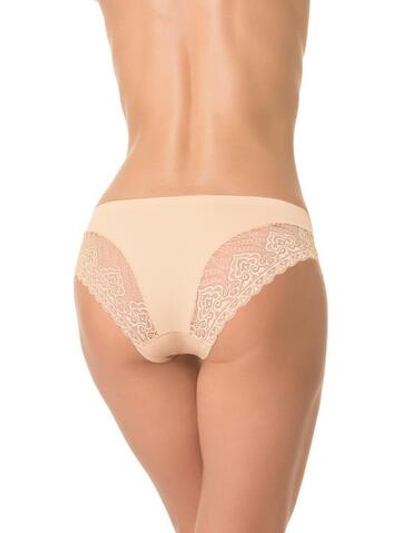 Женские трусики-слипы с кружевными вставками (Размер: S) (Цвет: молочный)