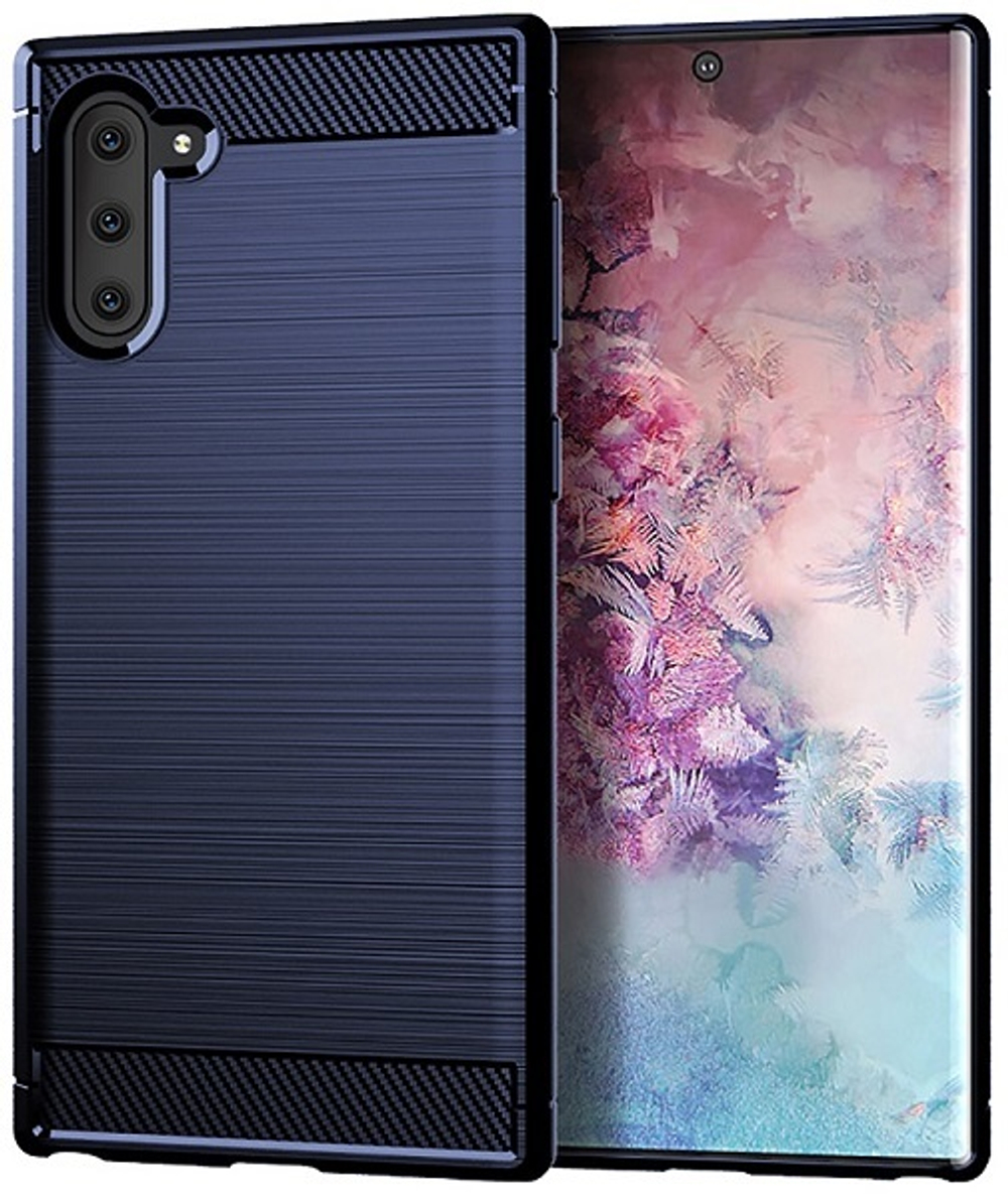 Чехол для Samsung Galaxy Note 10 цвет Blue (синий), серия Carbon от Caseport