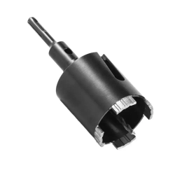 Алмазная коронка по бетону, кирпичу и камню для подрозетников с переходником SDS Plus 72х70 мм с центрирующим сверлом FixZilla