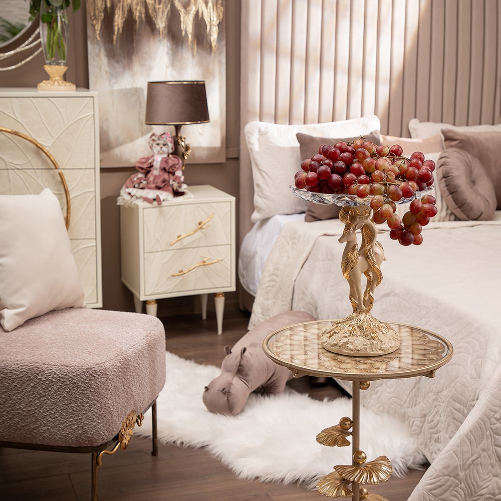 Фруктовница Лань Артемиды Айвори со стеклянной чашей