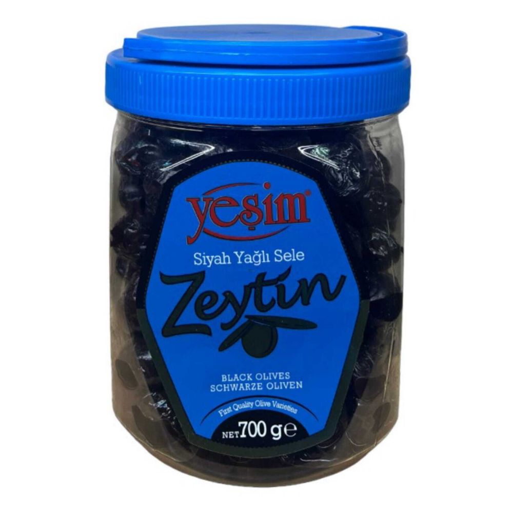 Маслины Yesim Yagli Sele L/M черные вяленые с косточкой 700 г, 2 шт