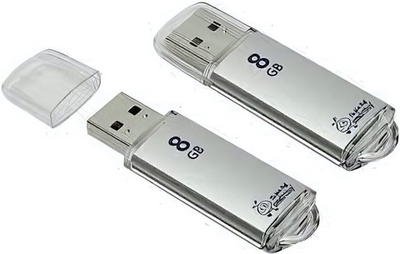 Флеш-накопитель 8 Gb Smartbuy V-Cut Silver