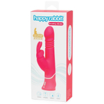 Розовый вибратор Thrusting Realistic Rechargeable Rabbit Vibrator с имитацией толчков - 22,8 см. (Цвет: розовый)