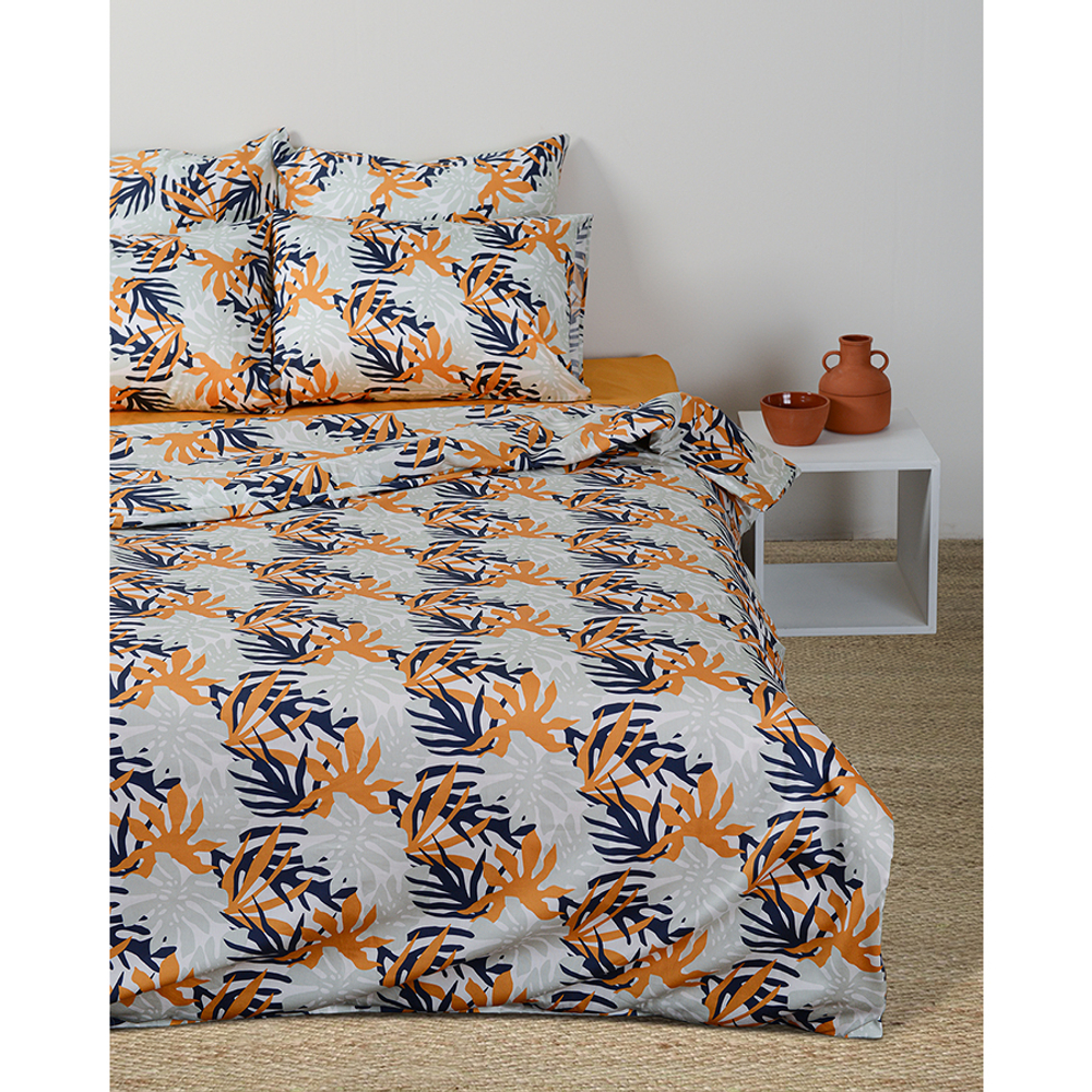 Комплект постельного белья из сатина с принтом leaves из коллекции wild, 200х220 см