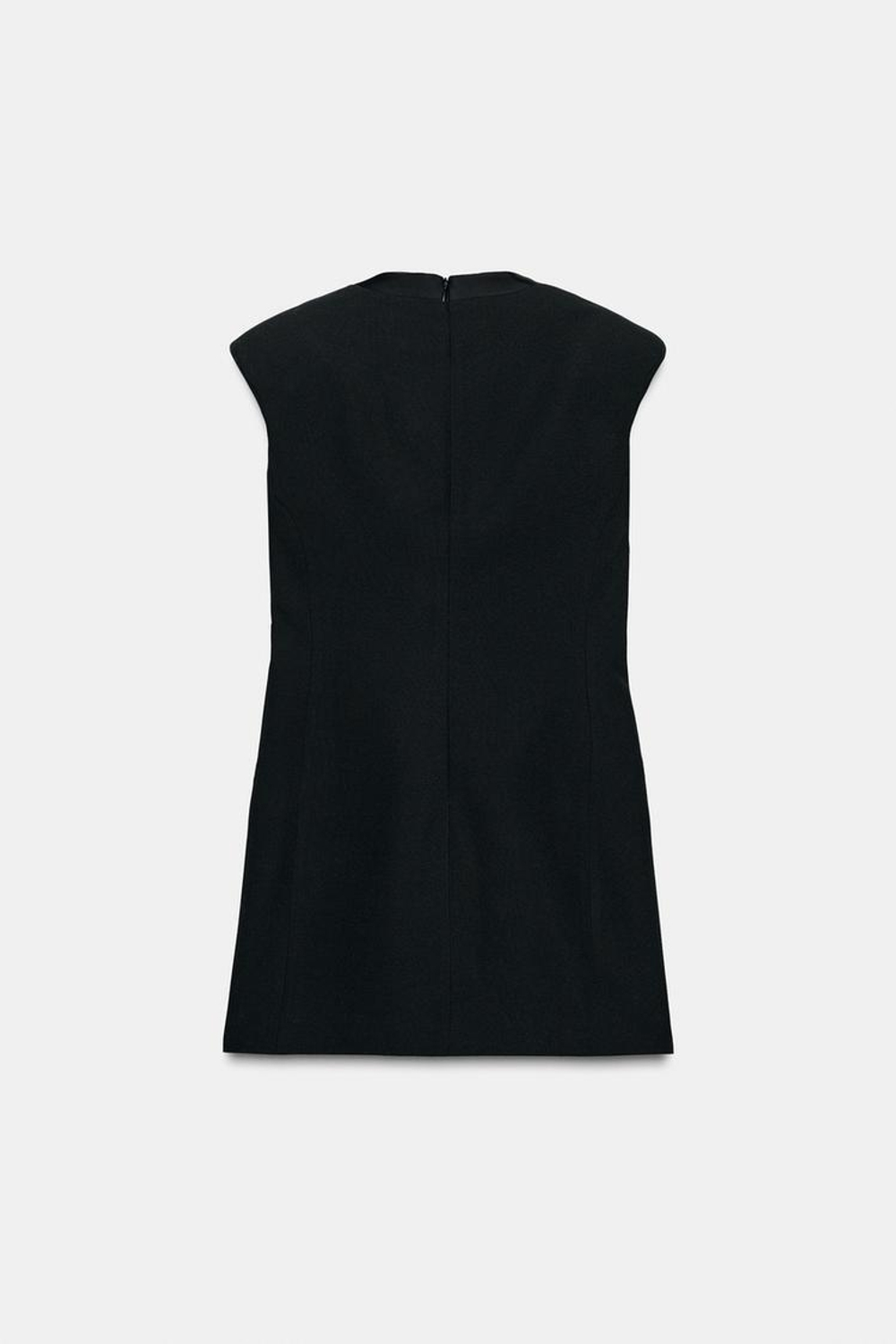 ZARA КОРОТКОЕ ПЛАТЬЕ С ПОДПЛЕЧНИКАМИ — ZW COLLECTION LIMITED EDITION, ЧЕРНЫЙ