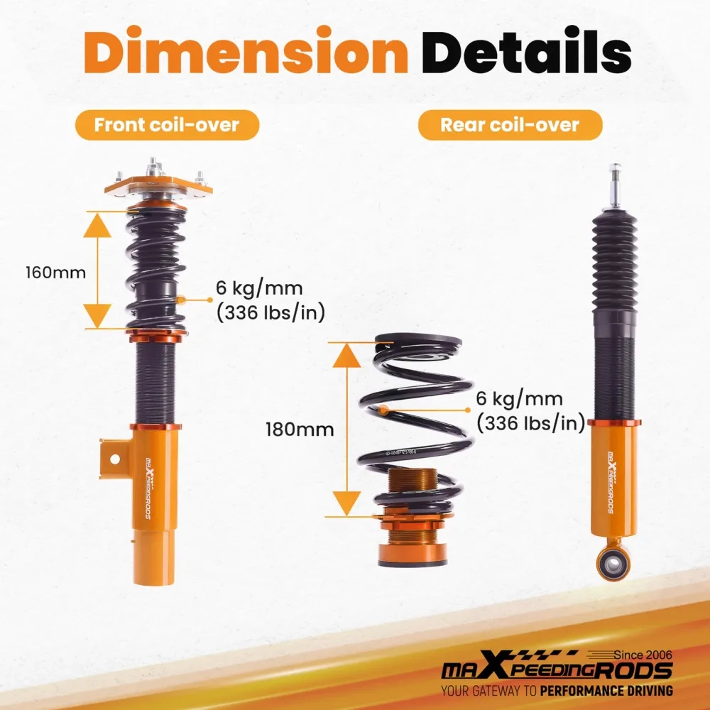 MaXpeedingrods 24 Way Coilover Suspension Kit подходит для автомобиля Volkswagen Jetta MK5 MK6 06-17
