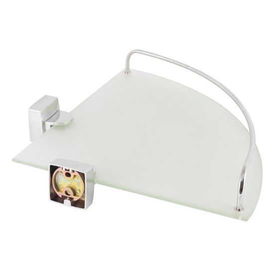 Полка угловая стеклянная на стальном креплении Besser BS 8817 (28,5х28,5х6 см)