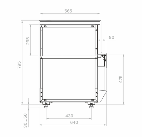 Прилавок Carboma KC70 N 0,9-7 (версия 2.0) (Cube 2)