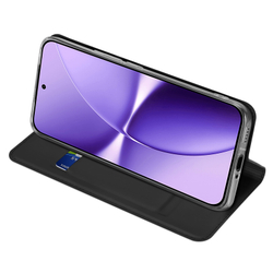 Чехол книжка черного цвета из кожи для Xiaomi Redmi Turbo 5 Max и Poco X8 Pro Max, серия Skin Pro Series от Dux Ducis