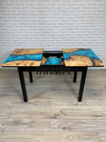 Стол стеклянный раздвижной "Река"