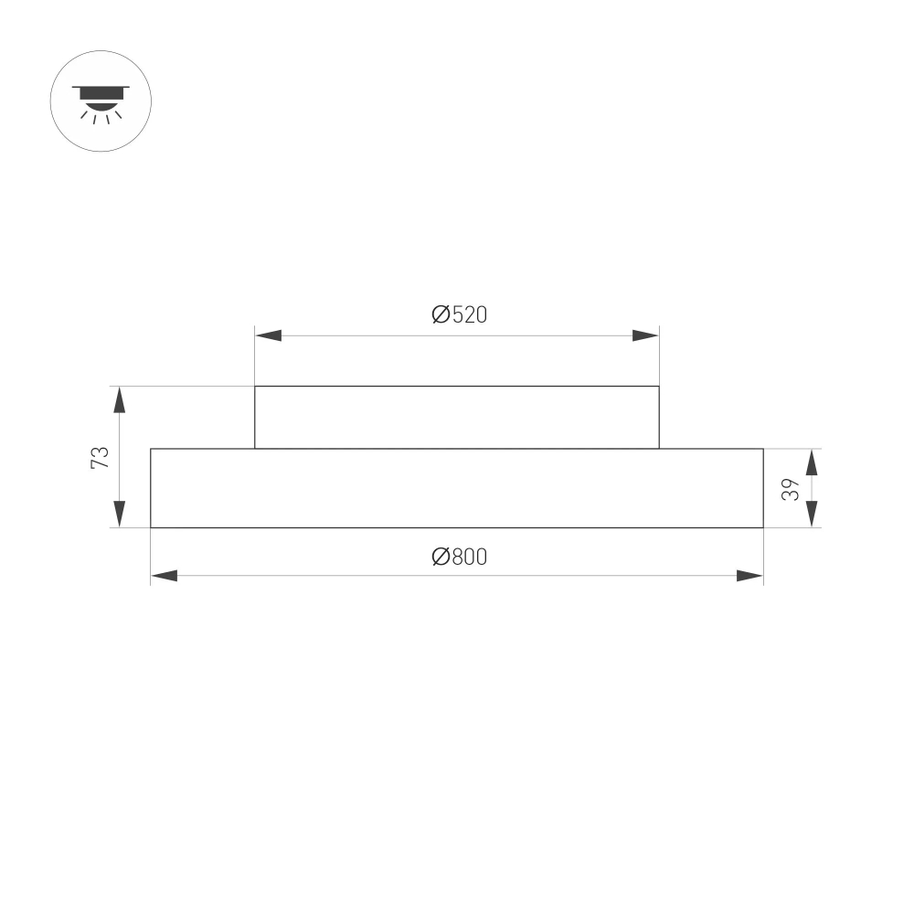 Светильник SP-ESTELY-R800-60W Warm2700 (BK, 80 deg, 230V, TRIAC) (Arlight, IP20 Металл, 5 лет) 055589