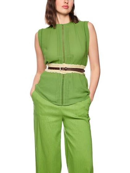 Marc Cain Топ со сборкой на груди из струящейся ткани