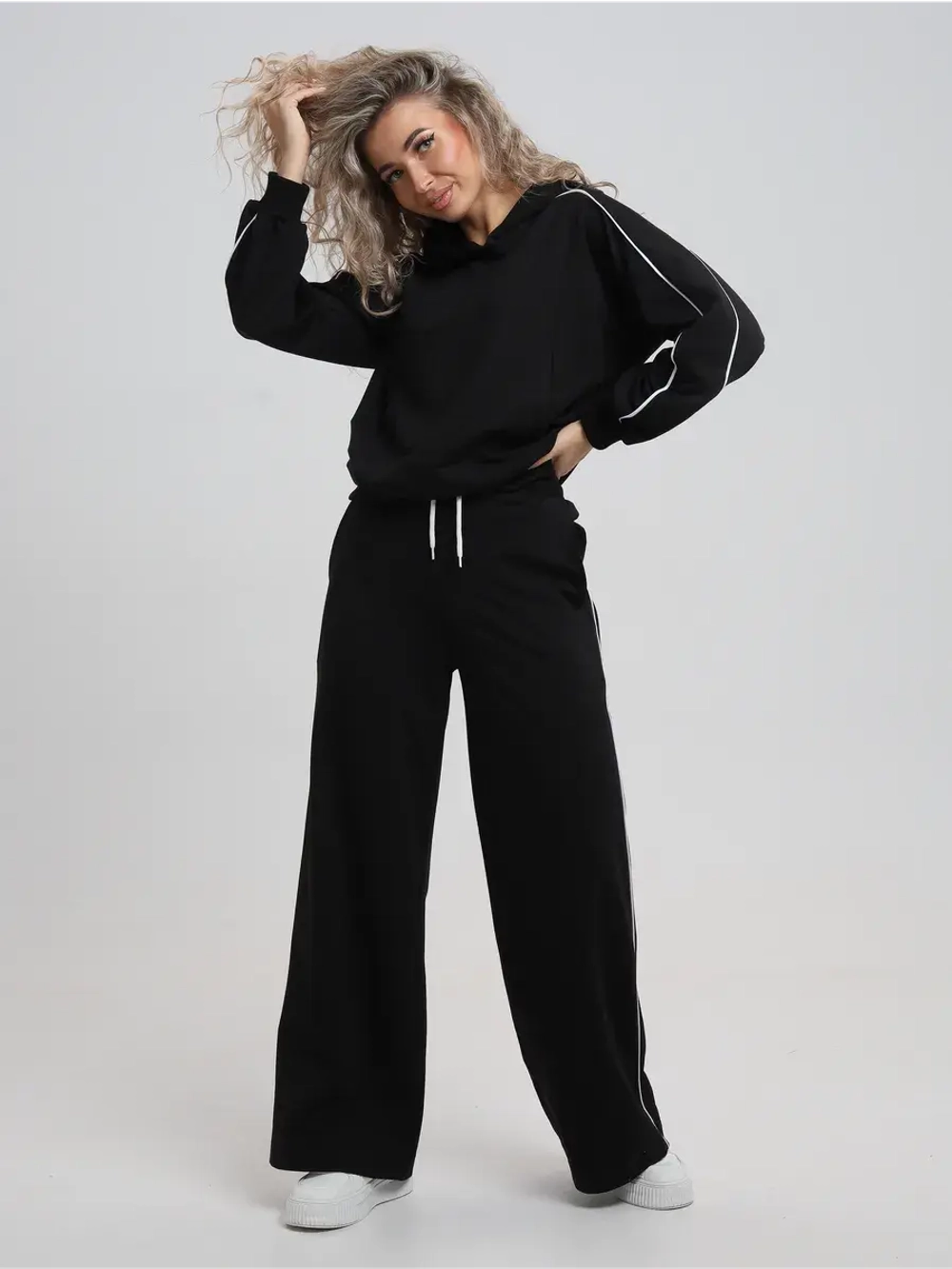 Костюм спортивный летний с брюками палаццо