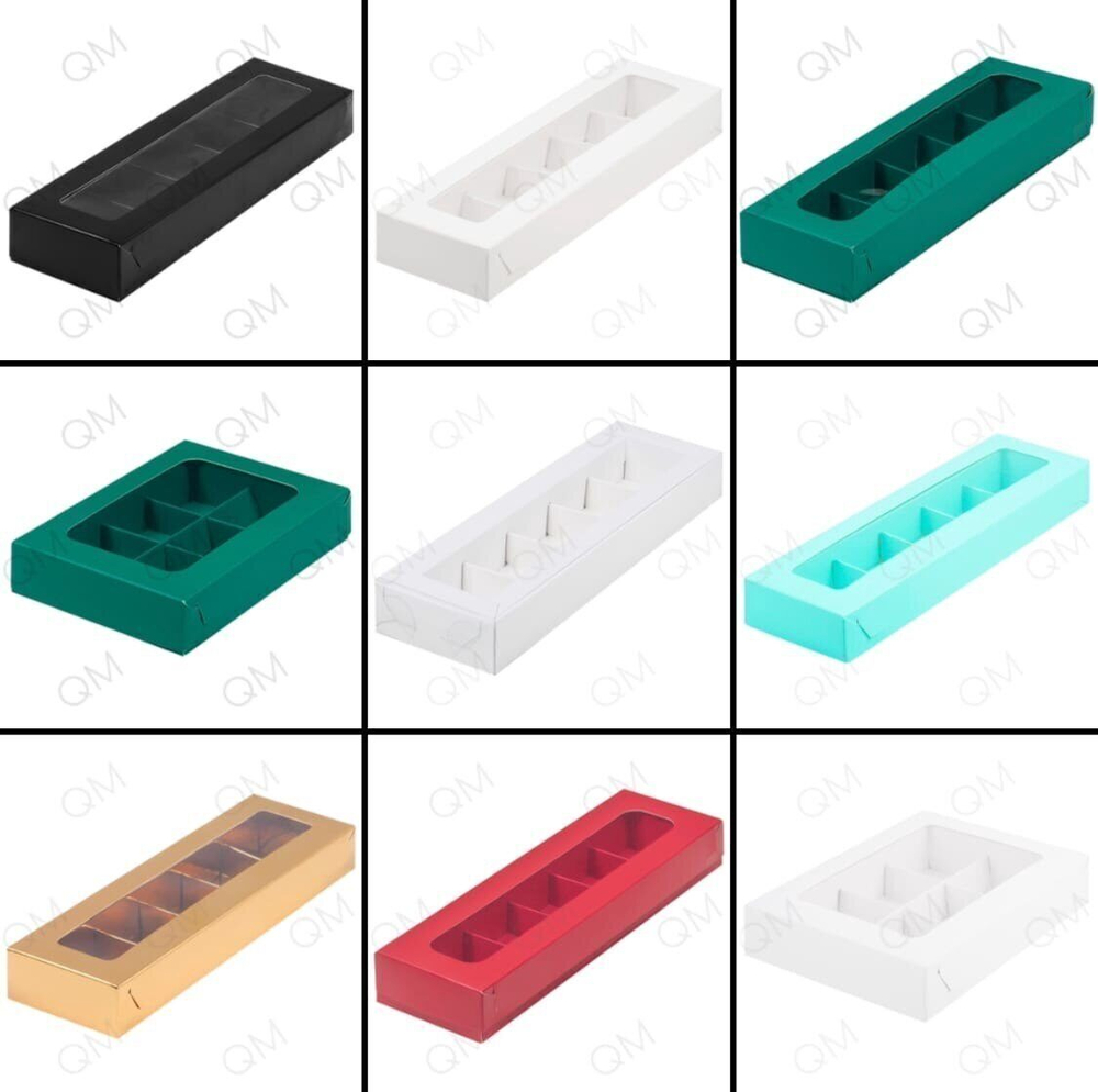 Коробка для 4 конфет с вклеенным окном 120*120*30 мм (зеленая матовая), 10 шт