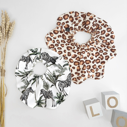 Нагрудник сет из 2х LooJoo Леопард / Карамель и Зебры / Шалфей