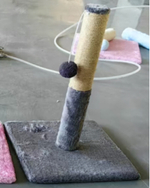 Когтеточка на подставке «Счастливый хвост!, цвет серый, 30*30*52см / d-6см