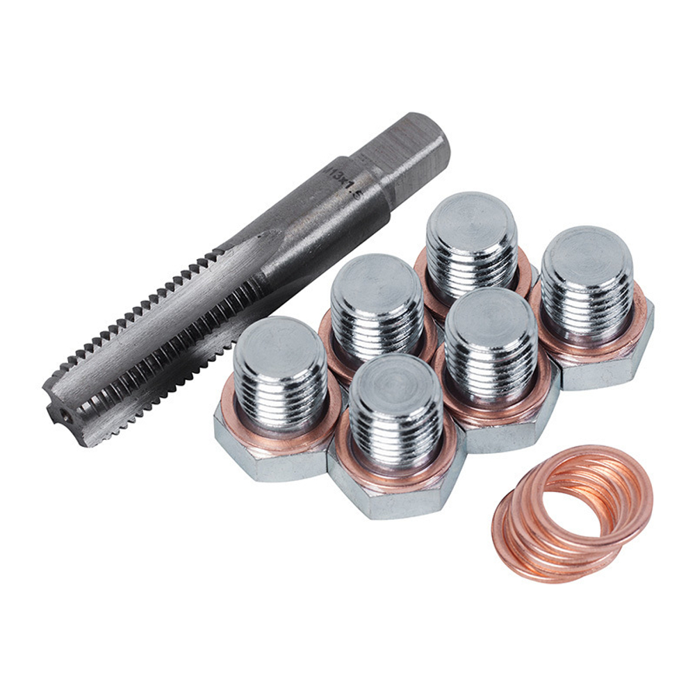 МАСТАК (103-47013C) Набор для ремонта масляных пробок М13 х 1.5, бокс, 19 предметов