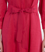 Льняное платье с ремешком ESTASI Marella SPORT - малиновый(13221094)