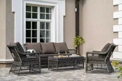 "Гранд Латте" лаунж-зона из искусственного ротанга, цвет графит