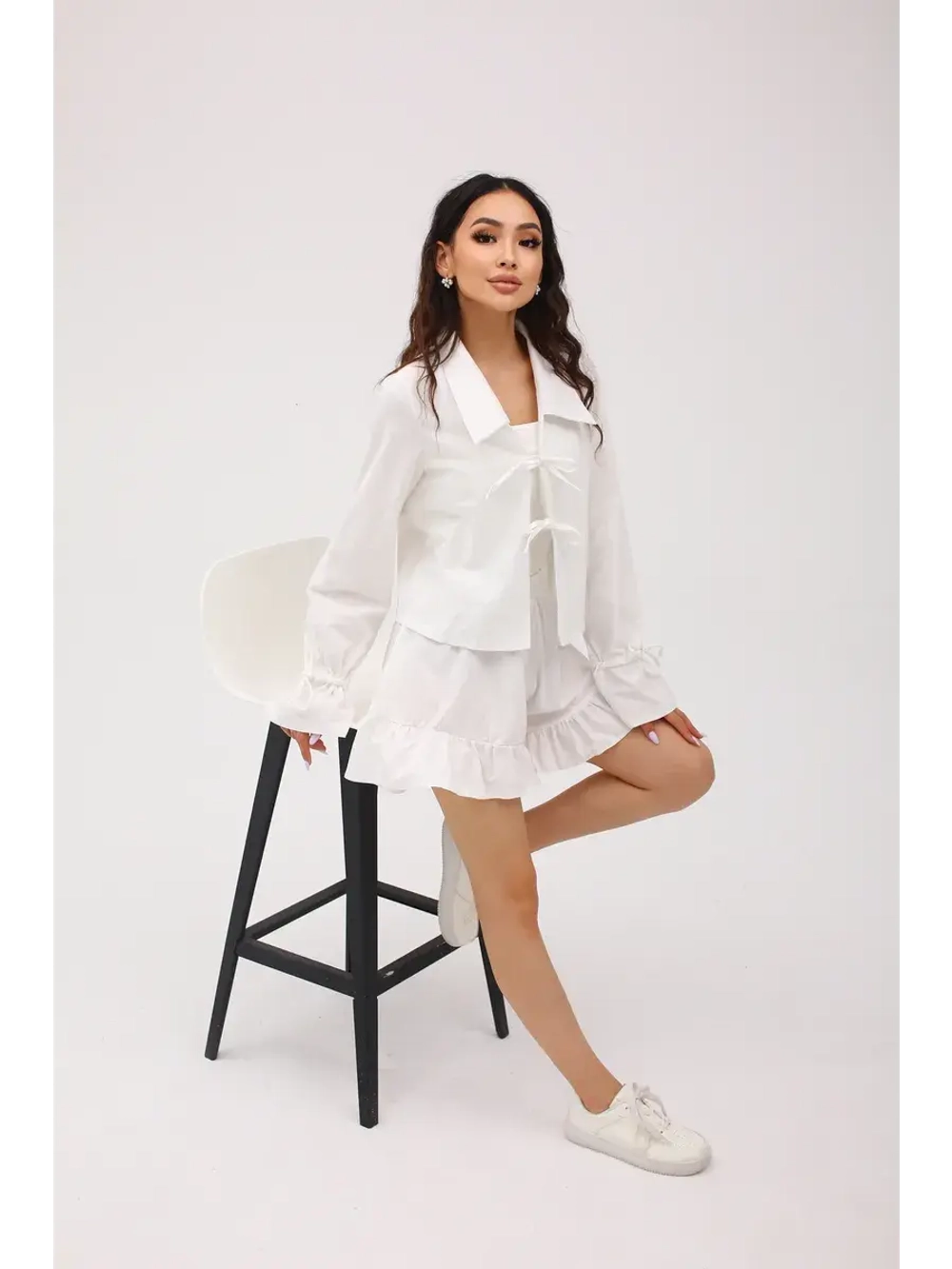 Костюм летний двойка с шортами и рубашкой