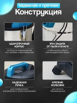 Пылесос строительный мощный 3000Вт Cleanway T-3000