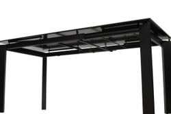 Стол CORNER 120 MATTE STATUARIO Белый мрамор матовый керамика, стекло/ черный каркас, ®DISAUR