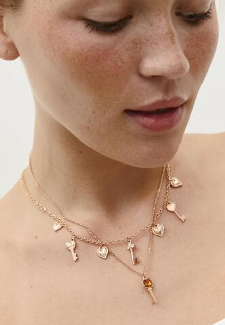 STRADIVARIUS Комплект из 3 ожерелий с подвесками, золотой