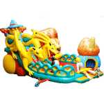 Большой надувной батут-горка "Гости города"
