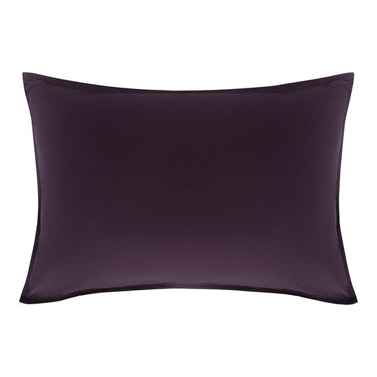 Комплект постельного белья из стираного перкаля сливового цвета из коллекции essential, 200х220 см